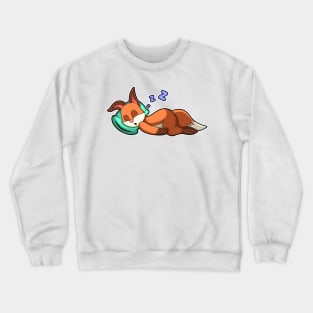 Fox at Sleeping with Pillow Crewneck Sweatshirt